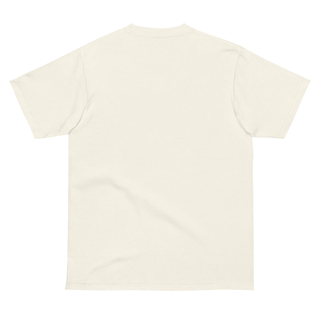 Back view of PearWorld ivory unisex t-shirt with clean minimal streetwear style and blank rear design